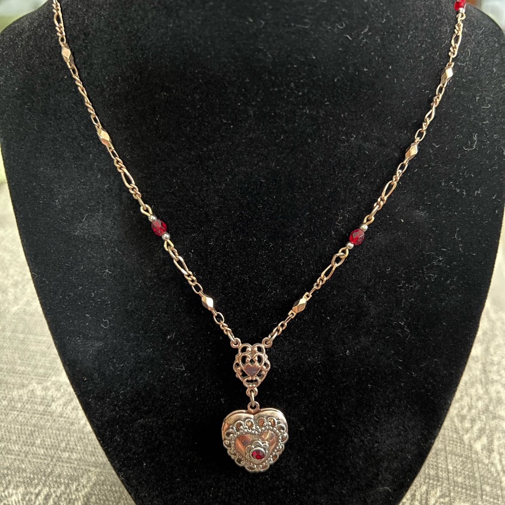 Vintage 1928 brand roe gold locket necklace and earring - just reduced!!